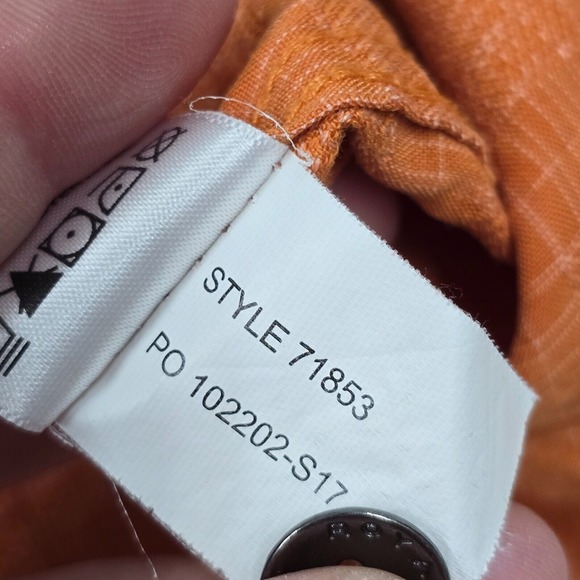 Royal Robbins Shirt Men Large Orange Button-Up Short Sleeve Travel Outdoor Hike - Picture 7 of 10